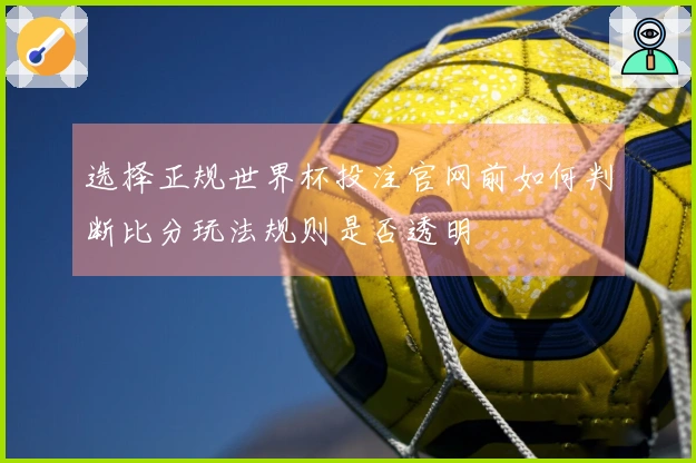 选择正规世界杯投注官网前如何判断比分玩法规则是否透明